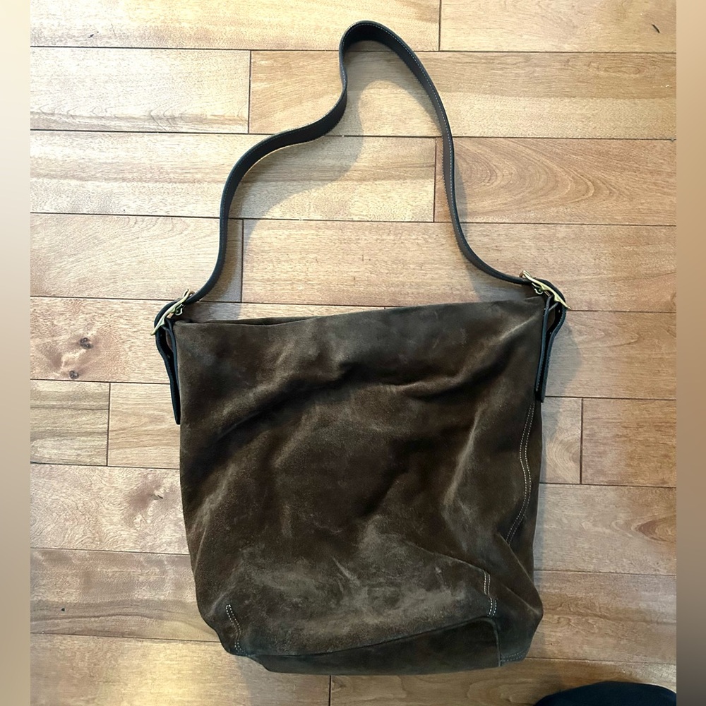 COACH vintage legacy bucket bag brown suede crossbody